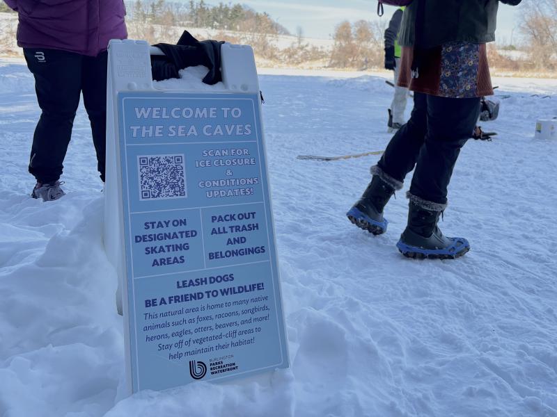 welcome to the sea caves sign