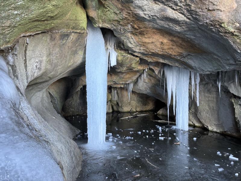 Icicles in the sea caves