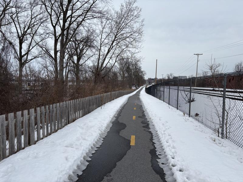 plowed Burlington greenway