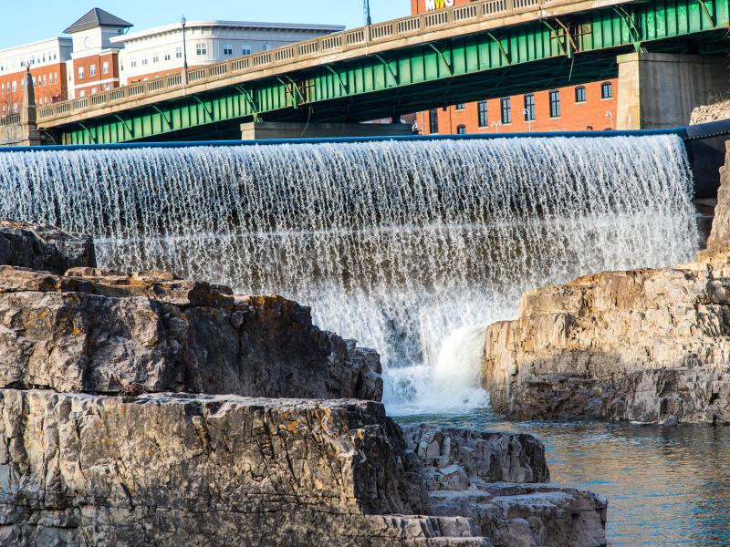 Lower Falls Dam visible from Salmon Hole Park