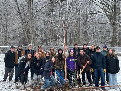 St. Michael's students in the floodplain